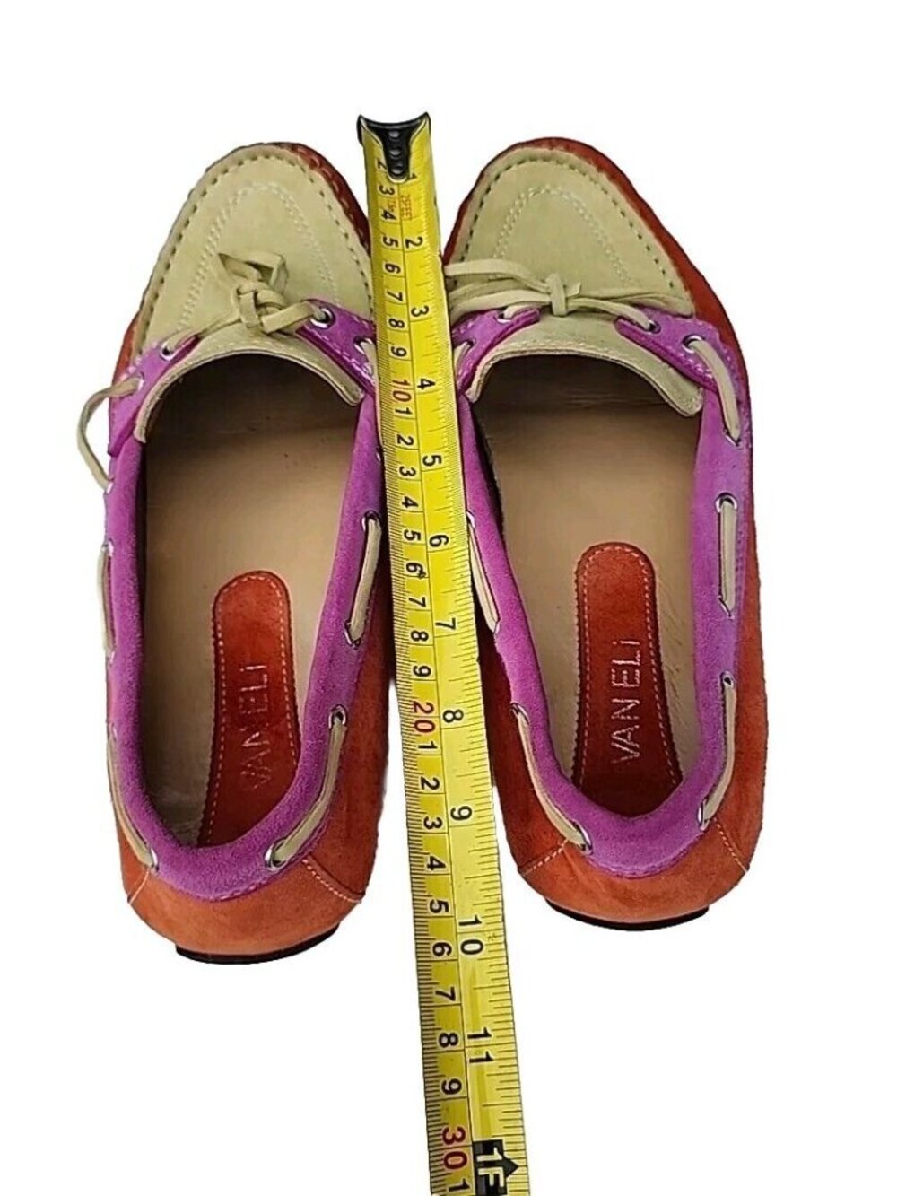 Vaneli Portugal Colorblock Pink Genuine Suede Mocassin Driving Comfy Shoes Sz8M - Picture 8 of 12
